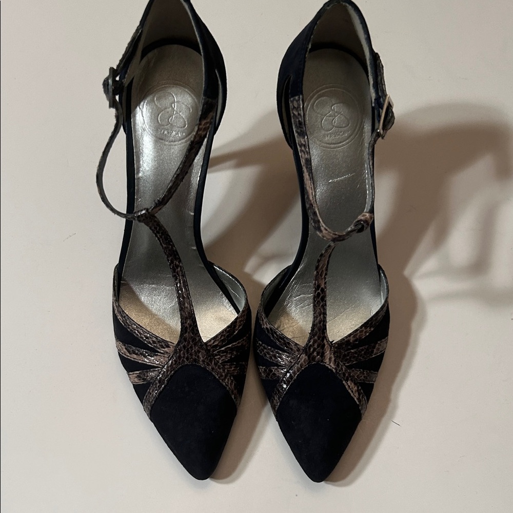 Jessica Simpson Blue and Brown Heels
